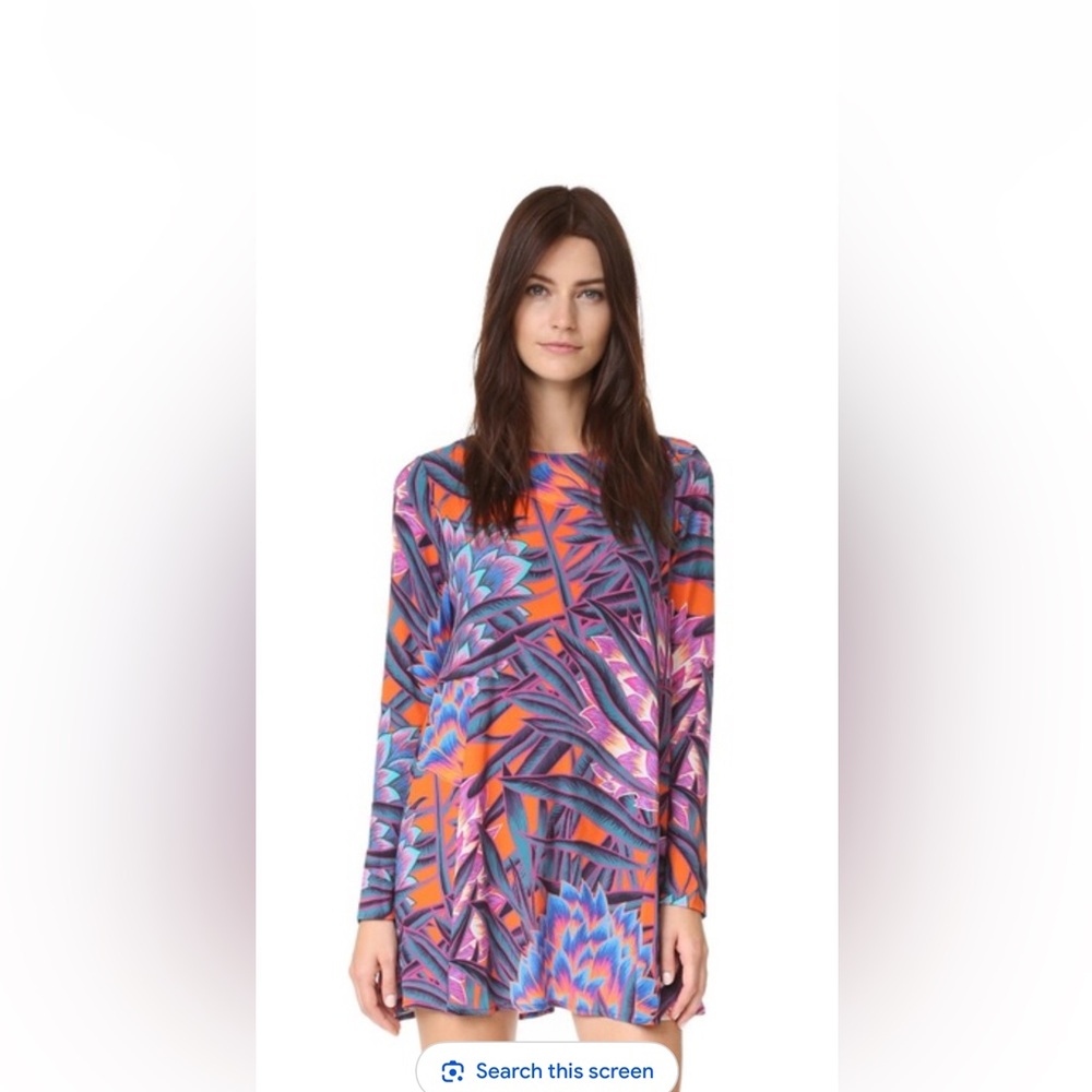 Mara Hoffman Tropical Print Long Sleeve Mini Dress Size XS